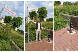 Kai Holm bei der Fahrrad-Reparaturstation Hameln