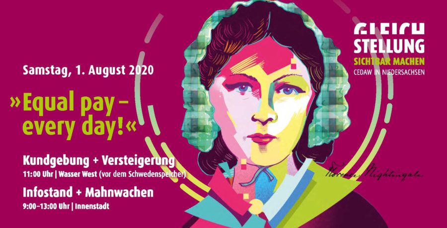 Flyer der Hansestadt Stade zum Equal Pay Day am 1. August 2020
