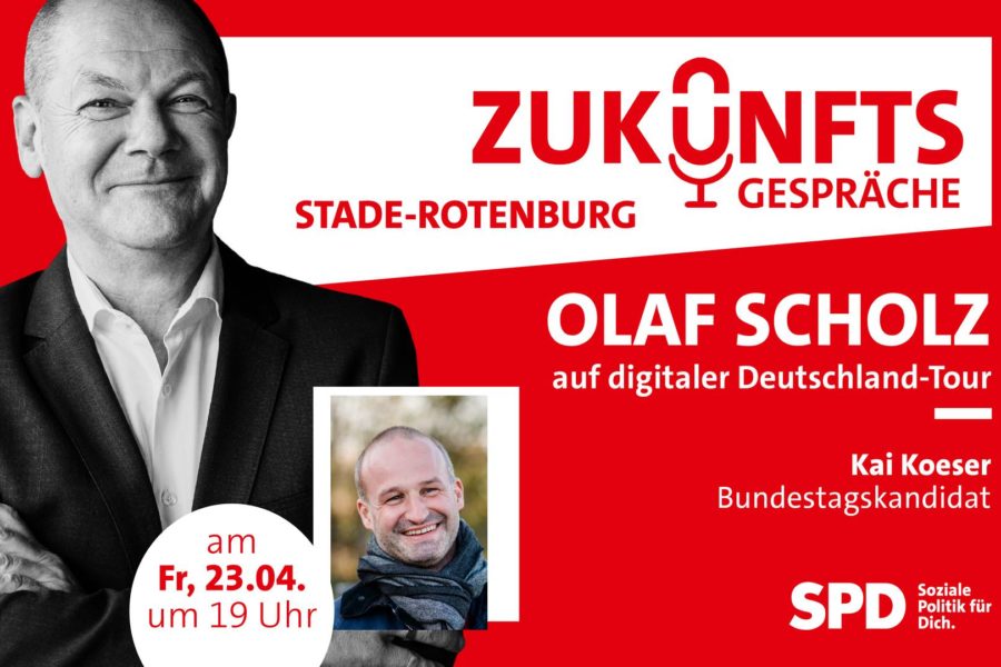 Portrait von Olaf Scholz und Kai Koeser zur Bewerbung der Zukunftsgespräche
