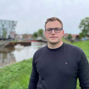 Philipp Lausch vor HafenCity in Stade
