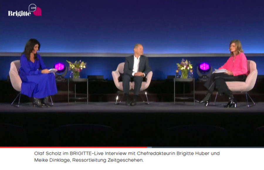 Screenshot Brigitte.de zur Veranstaltung Brigitte Live mit Olaf Scholz