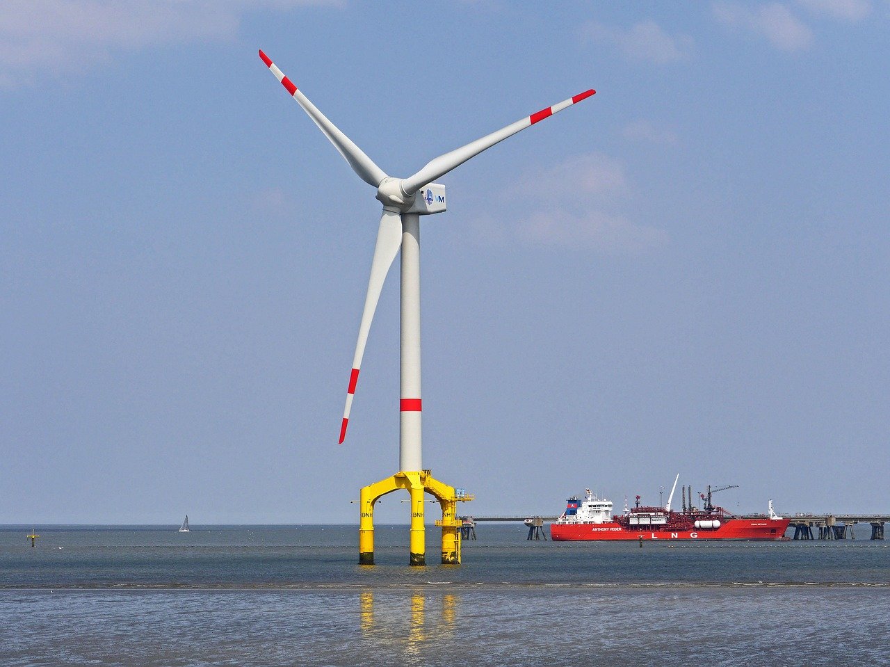 Offshore Windkraft mit LNG-Schiff